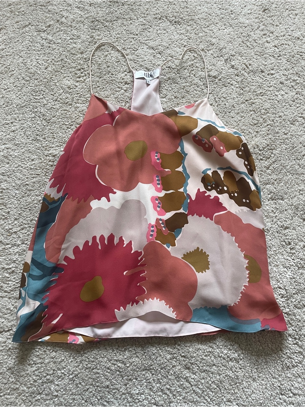 Tibi silk abstract floral racerback camisole top size 6 - Picture 1 of 8